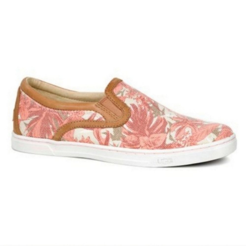 UGG Coral Pink Floral Slip-On Sneakers
